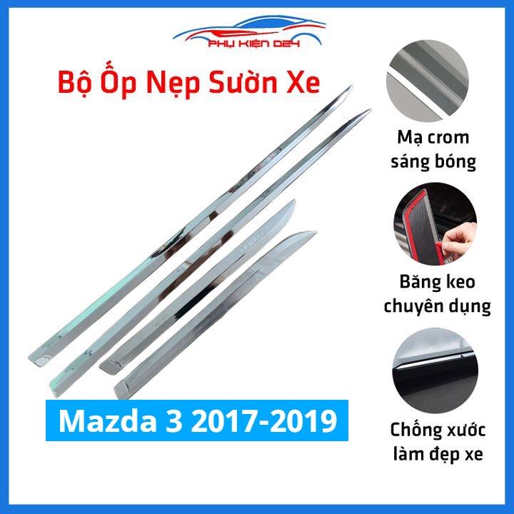 Bộ ốp nẹp sườn Mazda 3 2017-2018-2019 mạ crom trang trí làm đẹp xe
