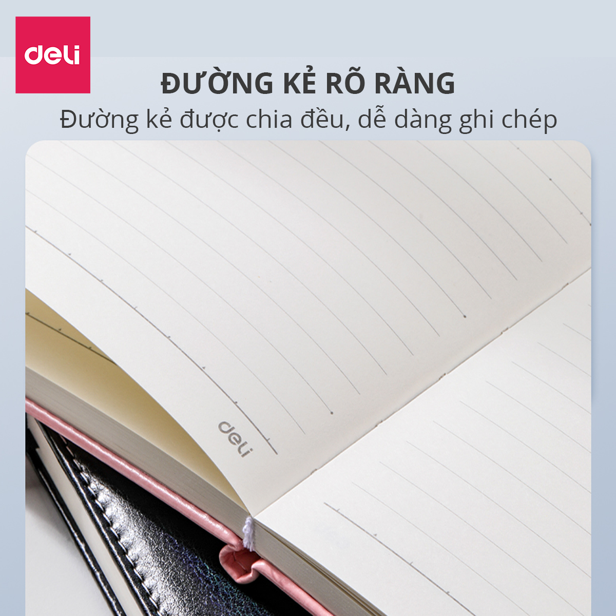 Sổ Tay Ghi Chép Bìa Da A5 300 Trang Kẻ Ngang Deli - Phù Hợp Làm Sổ Kế Hoạch Planner, Nhật Kí, Tập Vở Ghi Chép Bullet Journal - EN012 / EN013