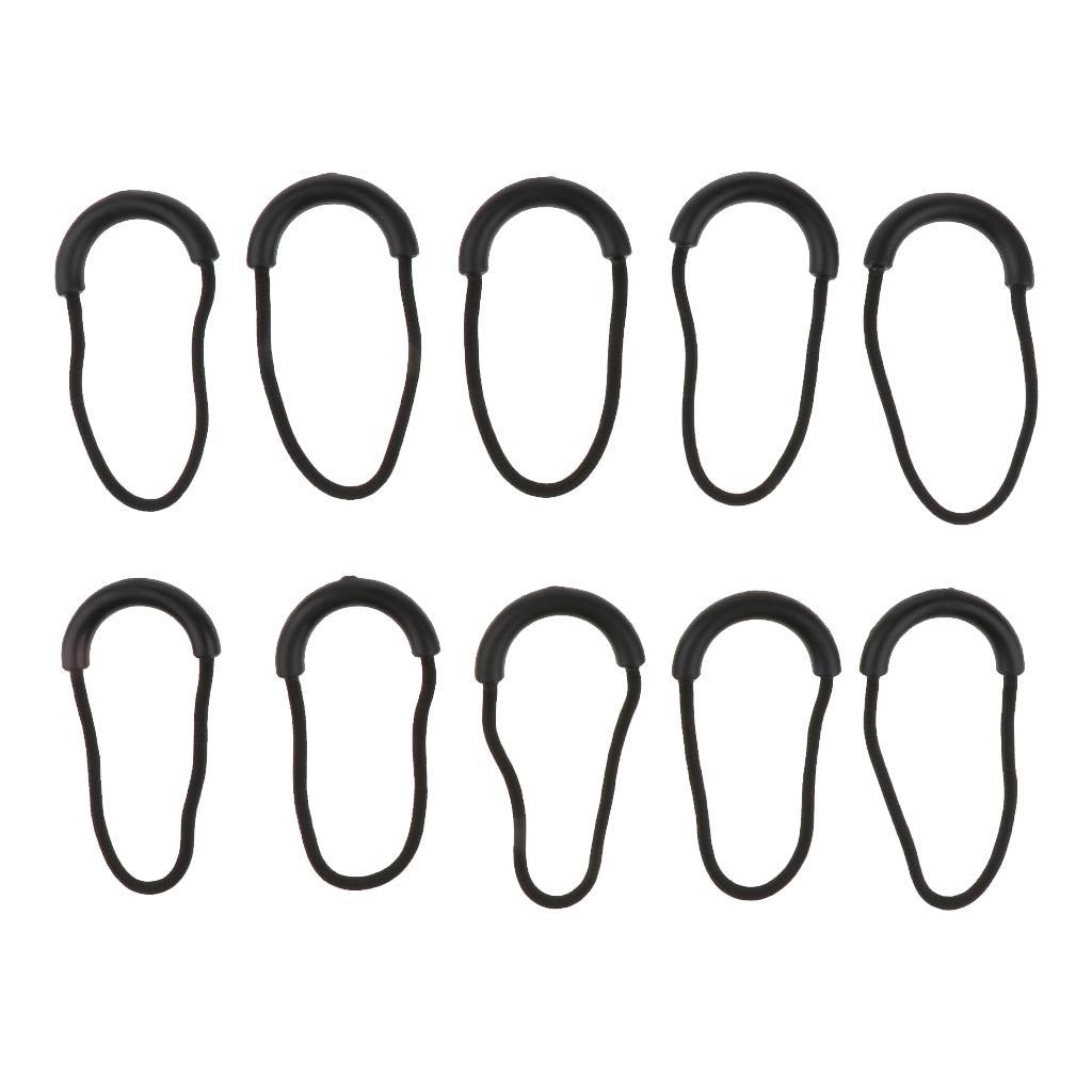 2-4pack 10 Pcs Plastic U Shape Zip Puller Strong Zipper Pull Cord Black