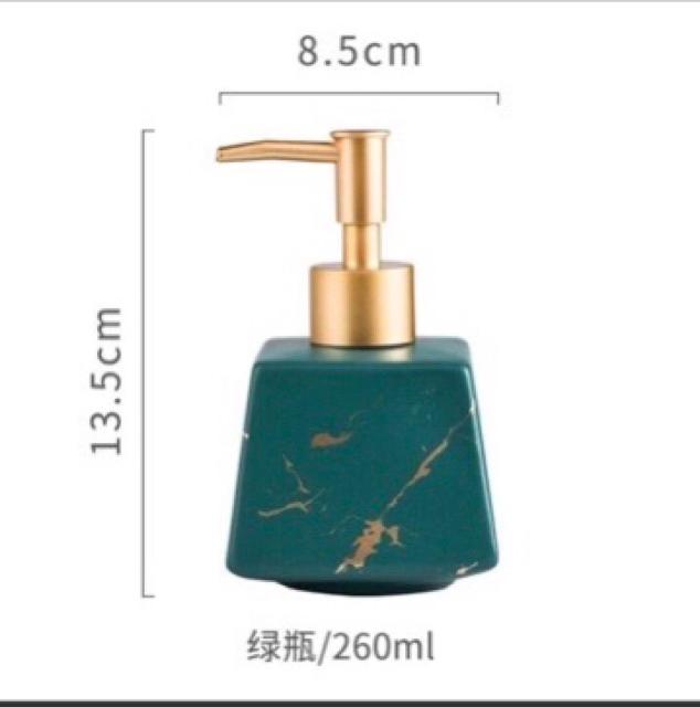 Lọ đựng sữa tắm, dầu gội, nước rửa tay bằng sứ cao cấp 260ml