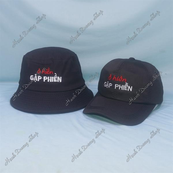 Set Nón Cặp Bucket & Cap Ở Hiền Gặp Phiền (OHP01); (KGP01) - Đen