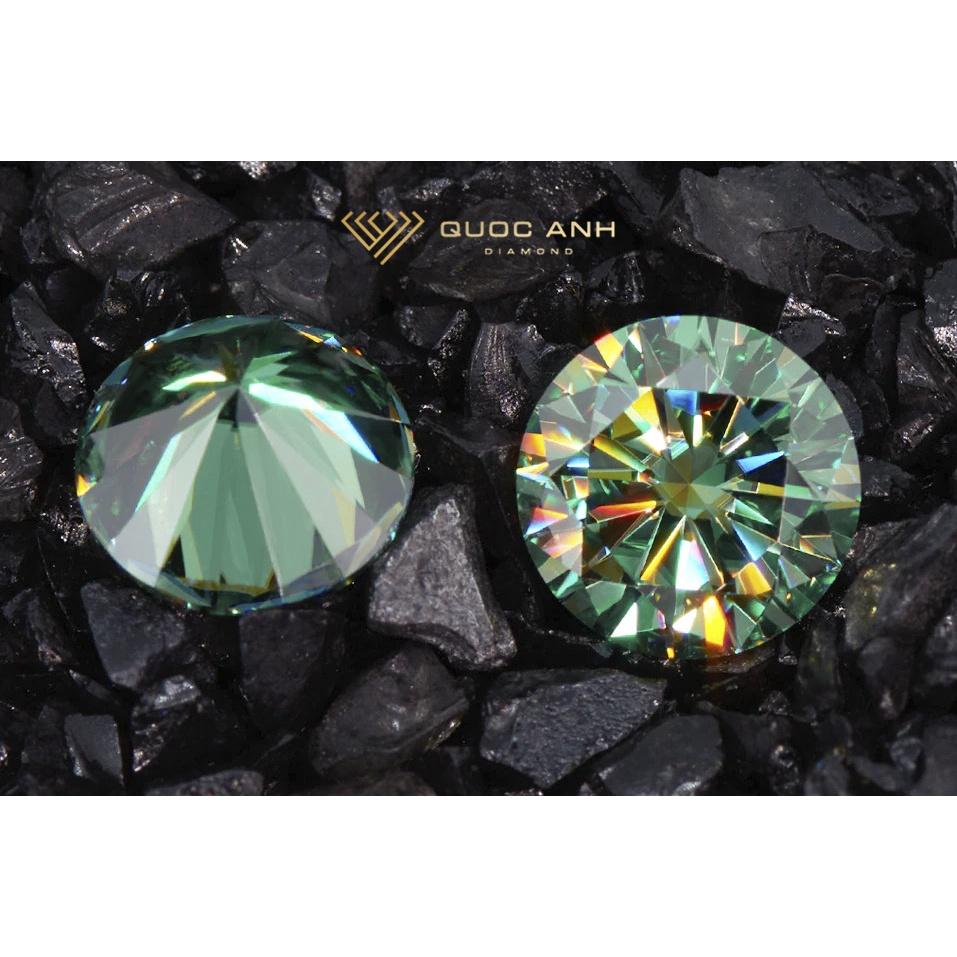 Kim cương nhân tạo Mỹ Moissanite màu xanh nước D độ sạch FL, thử bút lên vạch đỏ