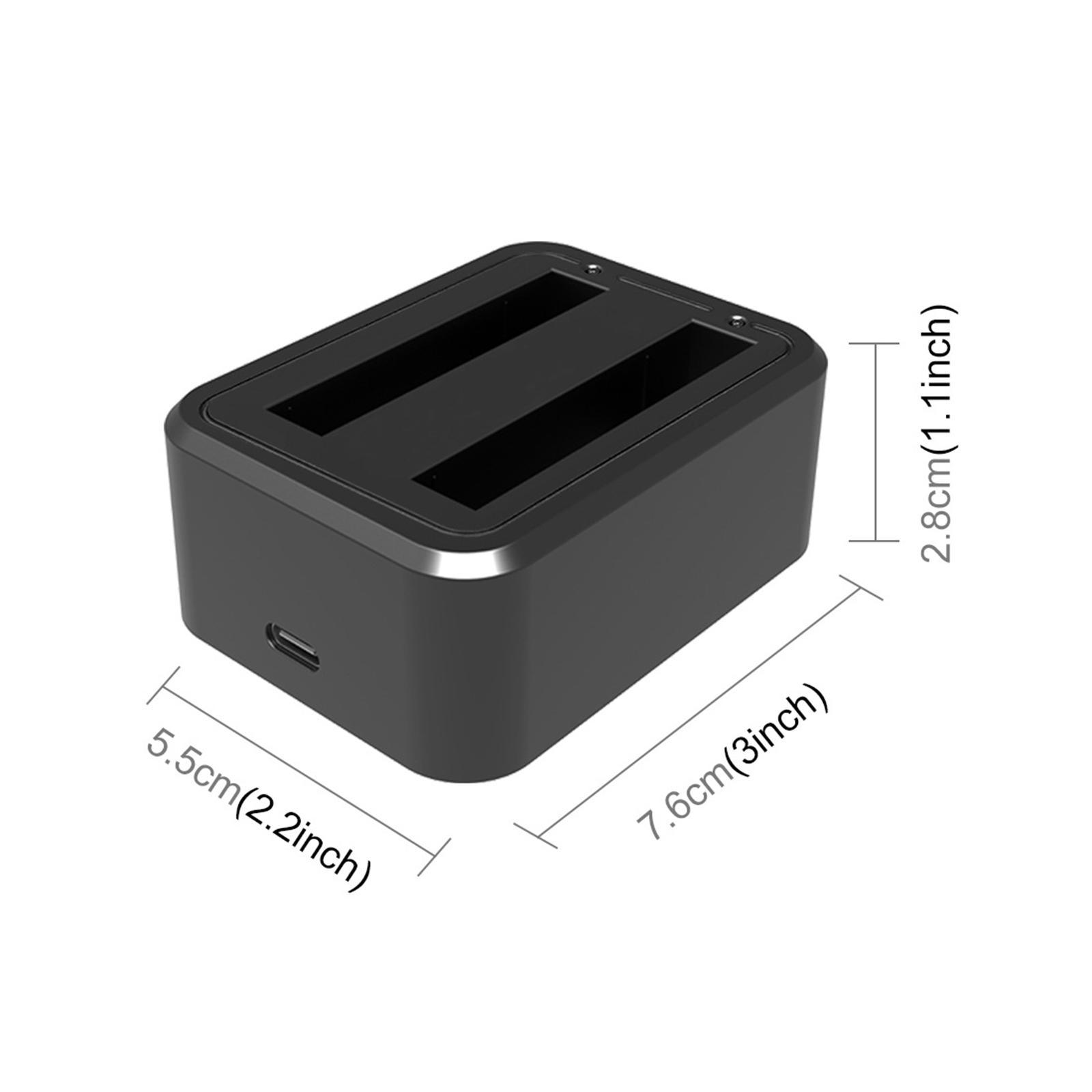 Travel Dual Battery Charger Professional Type-C for  Action Camera