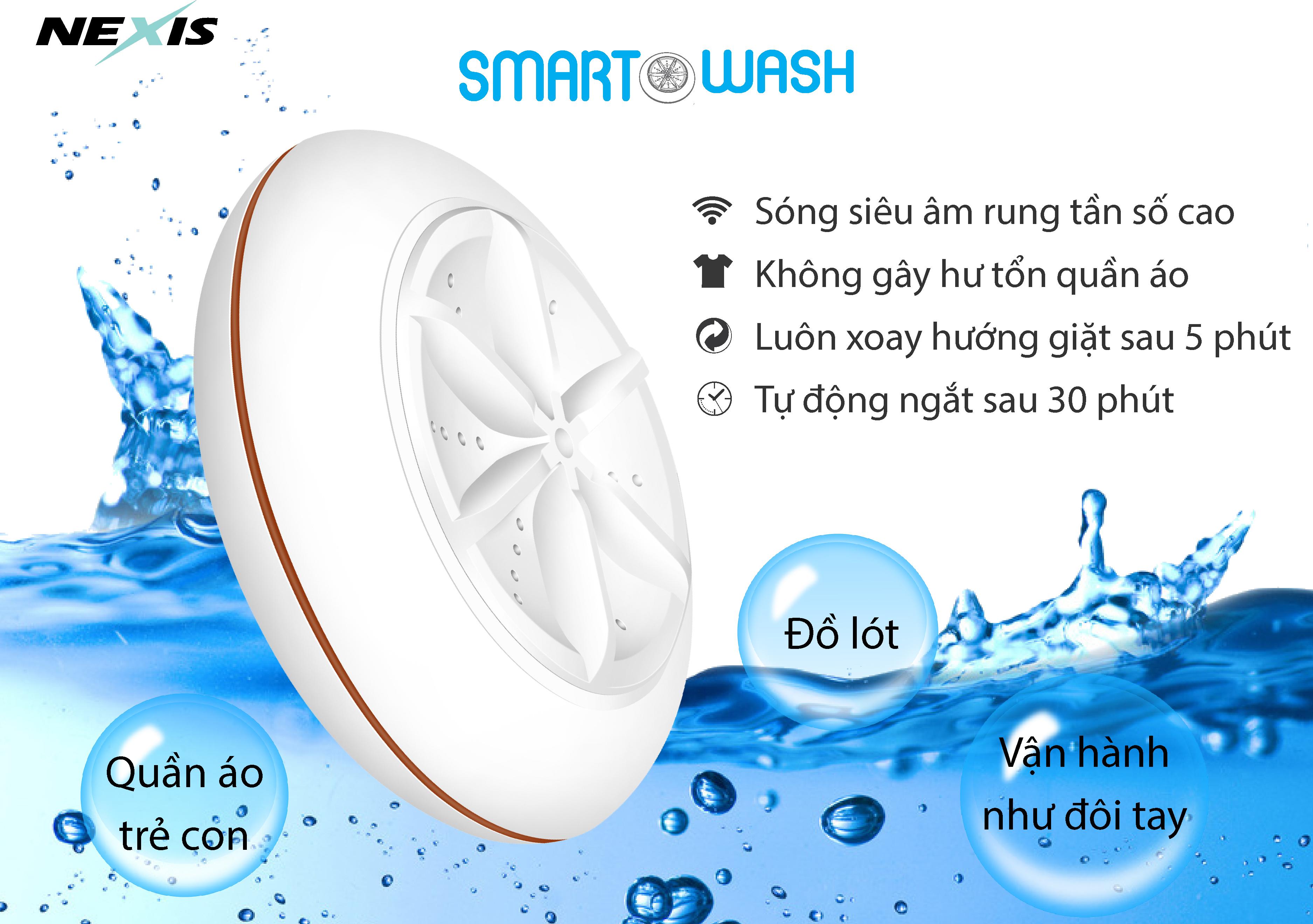 Máy giặt thông minh mini Smart Wash tiện lợi mang theo du lịch - Hàng nhập khẩu