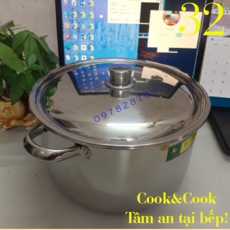 Nồi luộc gà inox 15 lít size 32 đáy từ