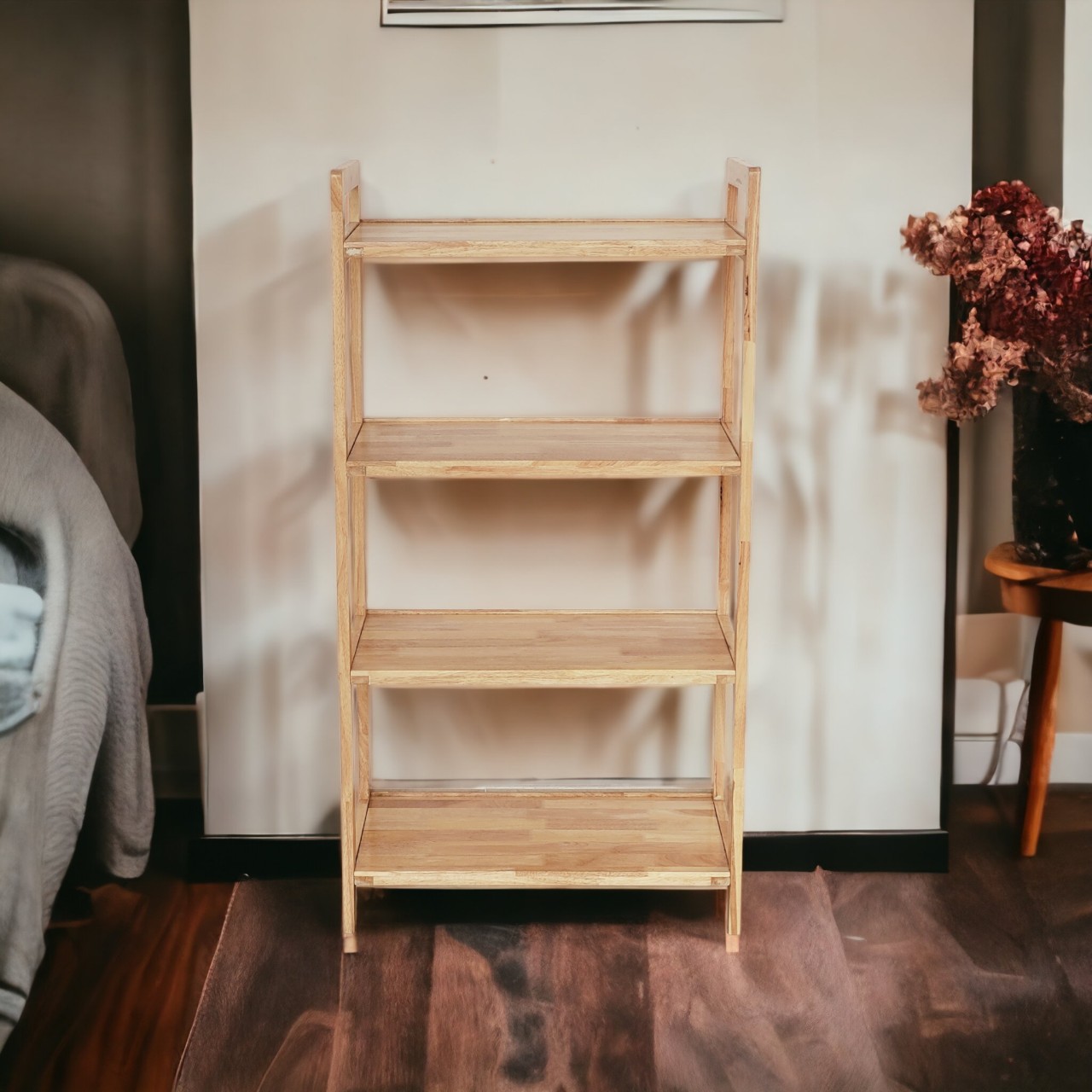 Kệ Gỗ 4 Tầng Ngang 63cm Để Dụng Cụ Bếp, Lò Viba, Lò Nướng, Nồi Cơm Điện - Hàng VN Xuất Khẩu