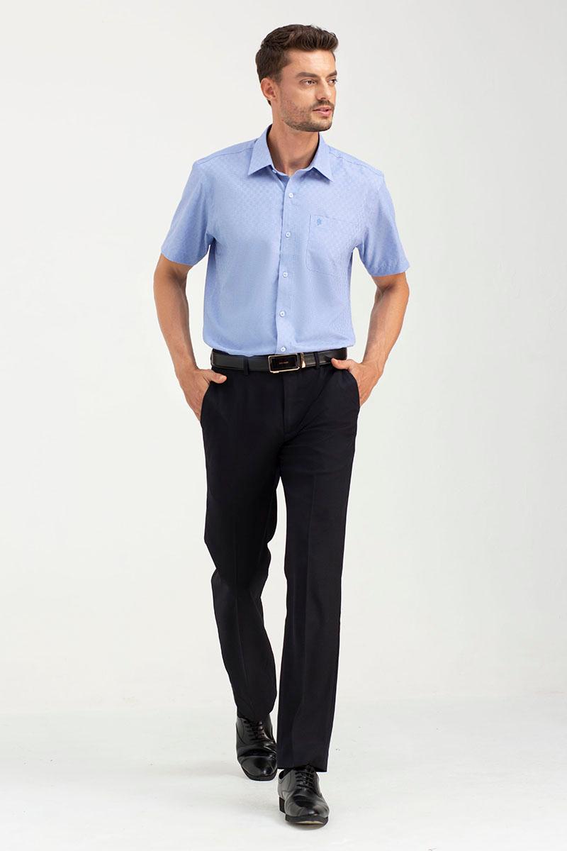 Áo sơ mi nam tay ngắn WS22SS21P-SDBB - BLUE, BLUE