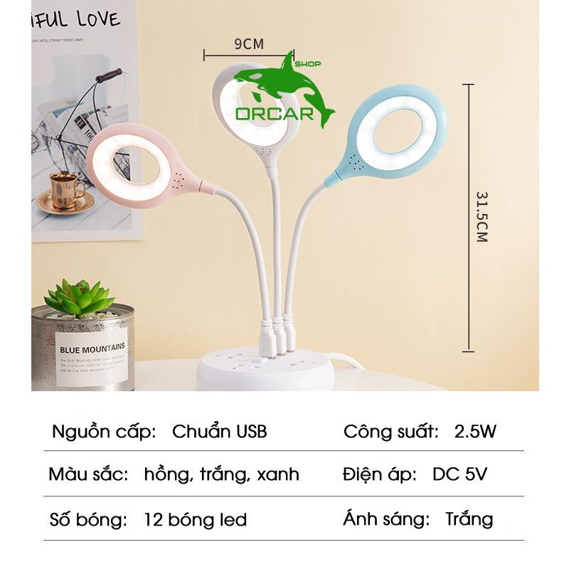 Đèn đọc sách mini USB ánh sáng trắng 2.5W 12 bóng LED