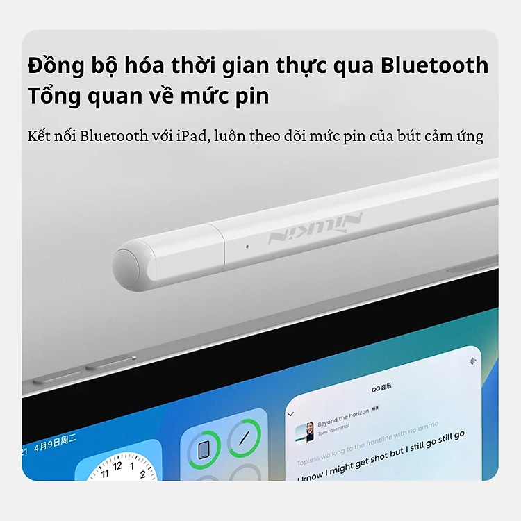 Bút cảm ứng hỗ trợ tì tay, siêu mượt cho iPad đời 2018 trở lên hiệu Nillkin iSketch S3 cho iPad Air Pro 11 M4 2024 13INCH 12.9 13 Air 4 5 6 2018 2022 Gen 10 / Gen 7 8 9 10.2 - Hàng nhập khẩu