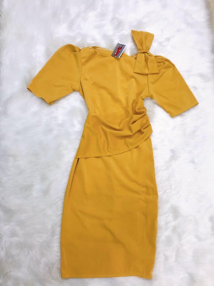 Đầm Body Đính Cườm Tay Phồng (KÈM VIDEO CẬN CHẤT VẢI) - Hậu Nguyễn Store