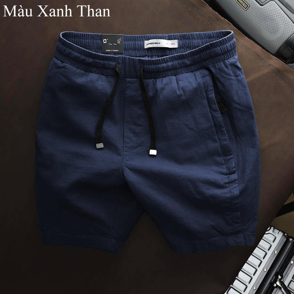 Quần ngố đũi Linen nam 5 màu siêu mát, Quần short nam cạp chun thoải mái vận động đi biển đi chơi
