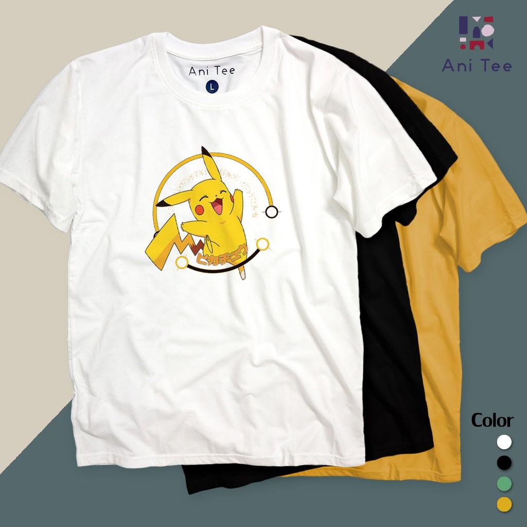 COMBO ÁO THUN COTTON + SHORT KAKI PIKACHU HOẠT HỌA