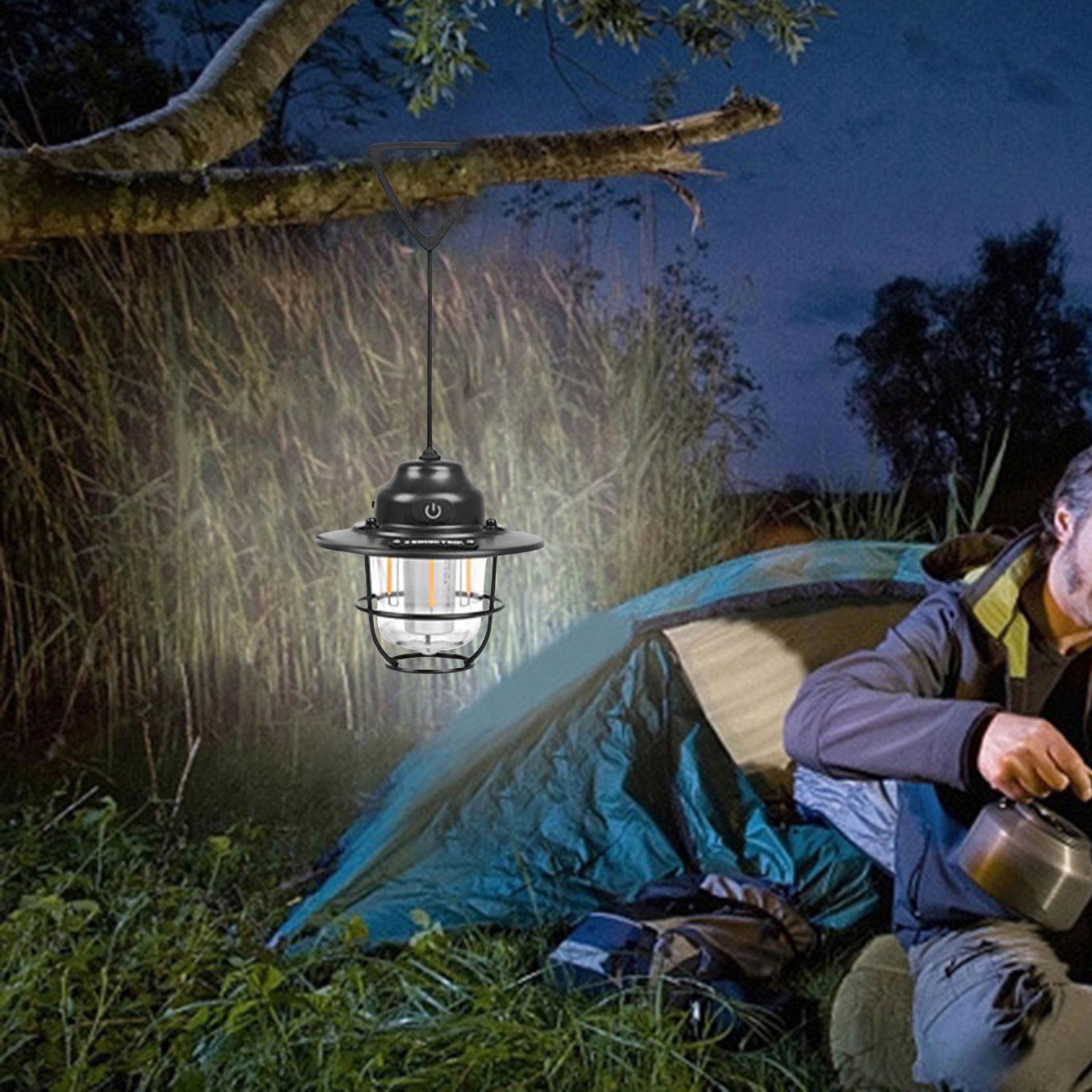 LED Camping Lantern Dimmable Rechargeable Tent Lamp for Indoor BBQ Traveling