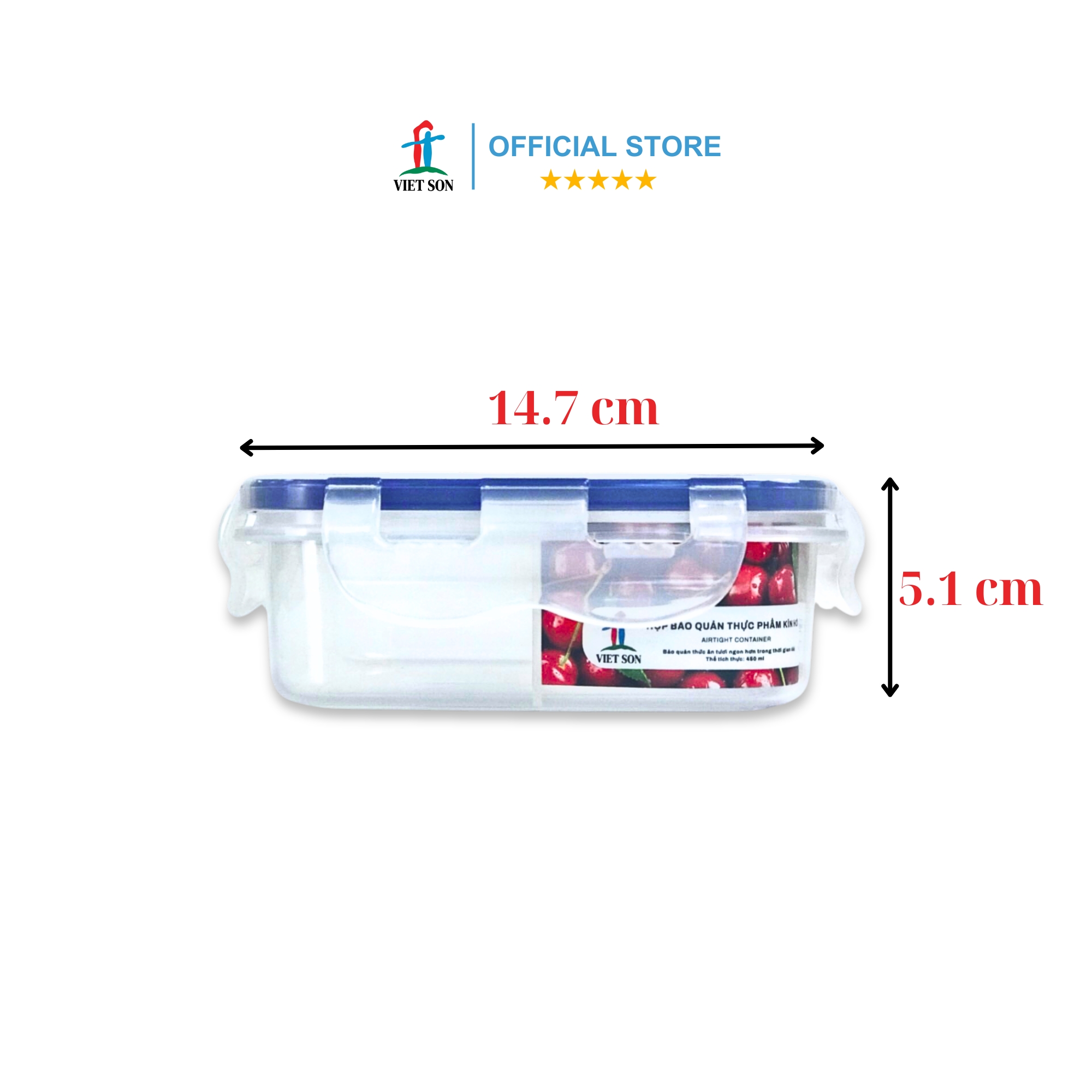 [TẶNG KHAY RÁO NƯỚC] Bộ 3 Hộp Đựng Thực Phẩm Có Vách Ngăn VIETSON 450ml Nắp Khóa 4 Cạnh Kín Hơi