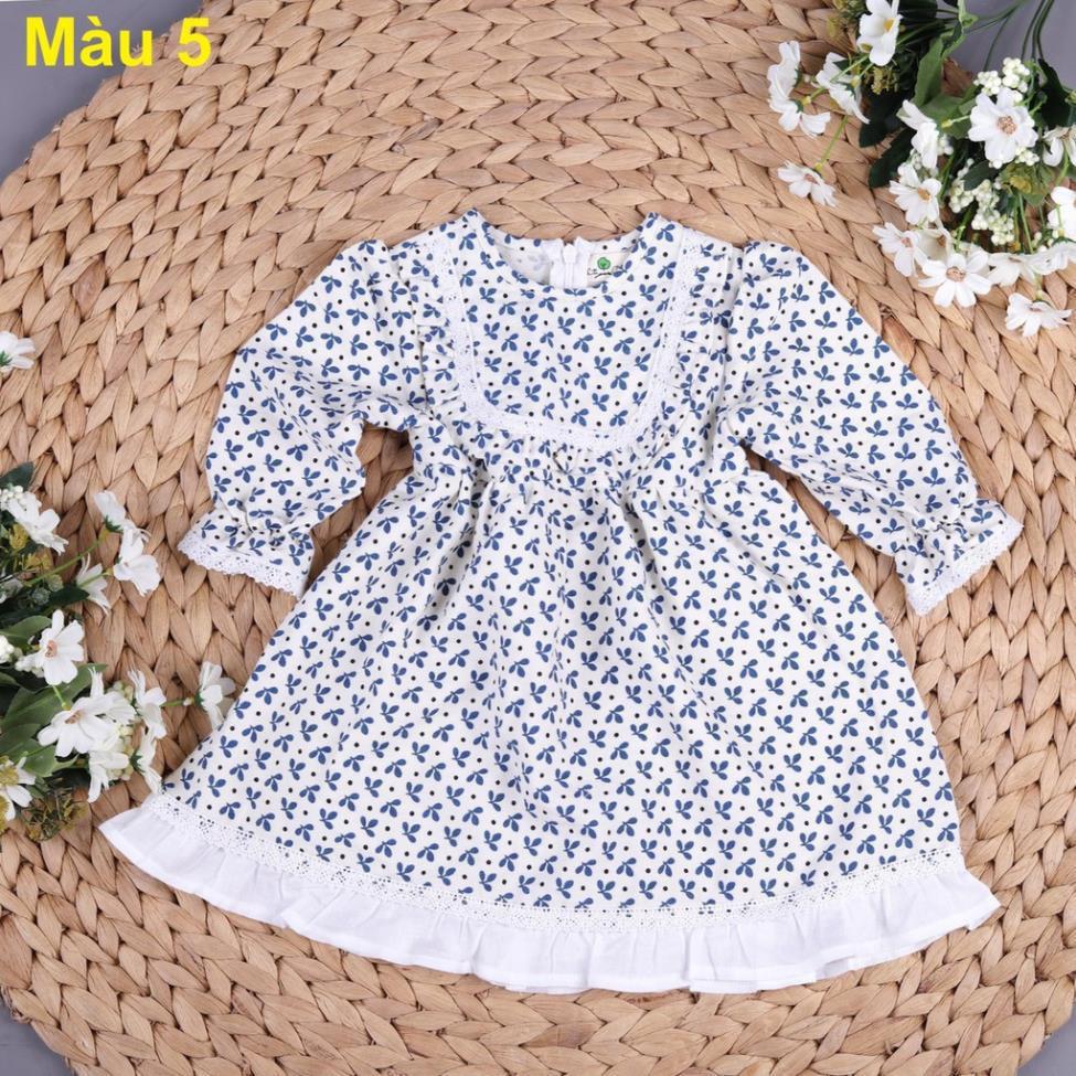 Váy nhung hoa gấu viền trắng size 1-10T.