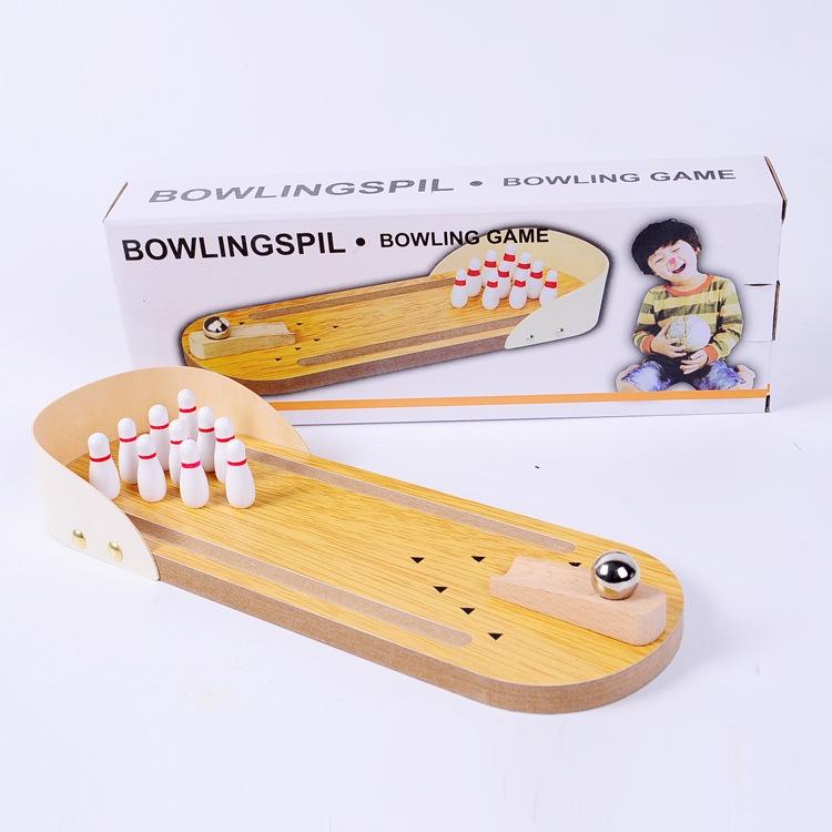 Trò chơi bowling bằng gỗ mini cho bé, Đồ Chơi Bowling Mini Bằng Gỗ Phát Ra Âm Thanh, An Toàn Cho Bé