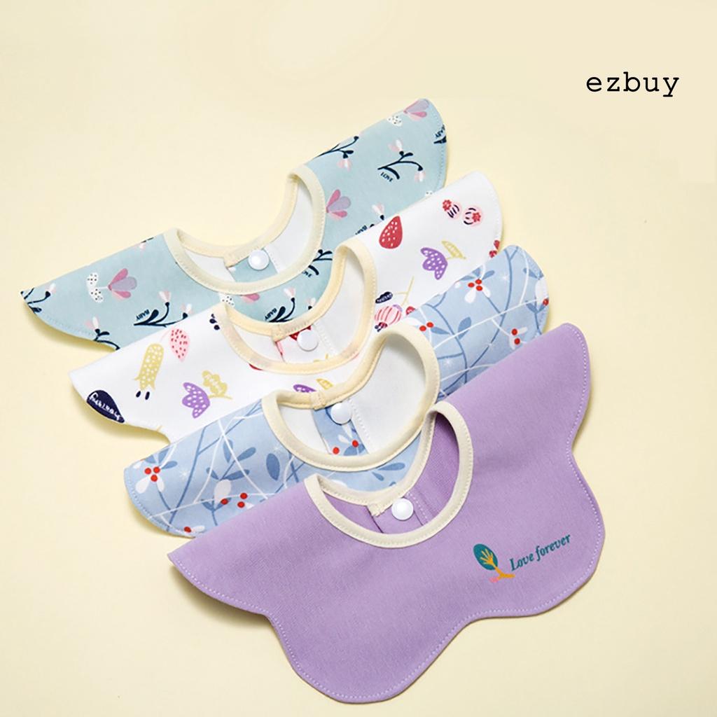 Set 4 yếm ăn hình cánh hoa xoay 360 độ chống thấm nước thoáng khí cho bé sơ sinh