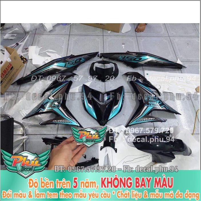 Tem rời Exciter 150 Xanh bạc mẫu mới