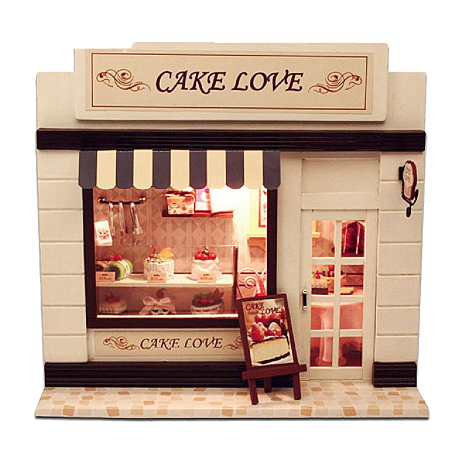 DIY Dollhouse Miniature Kit with Furniture Light Model Lover Gift cake love