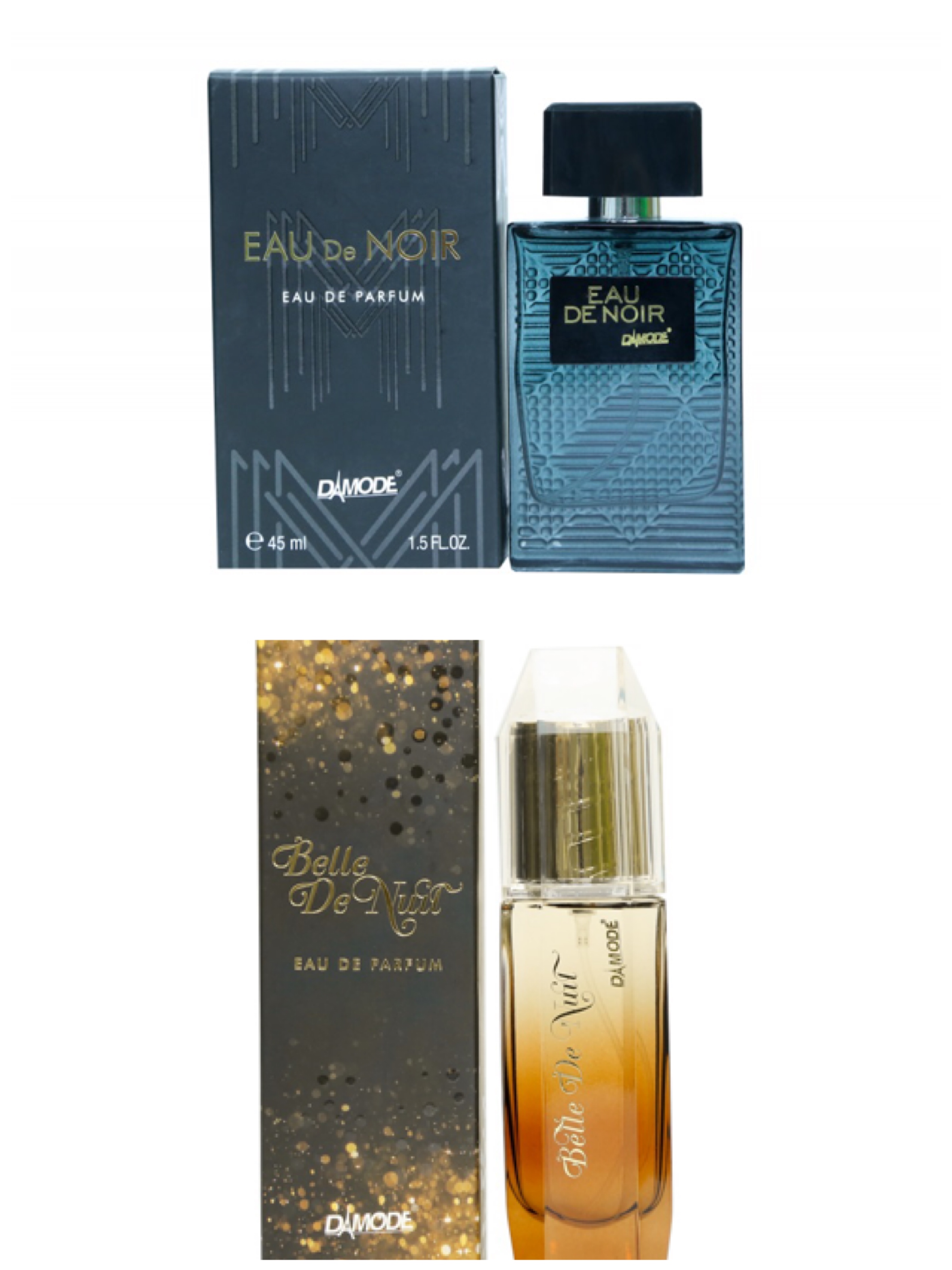 Combo nước hoa nam Damode Eau de Noir 45ml nam và nước hoa nữ Damode Bella de Nuit 40ml