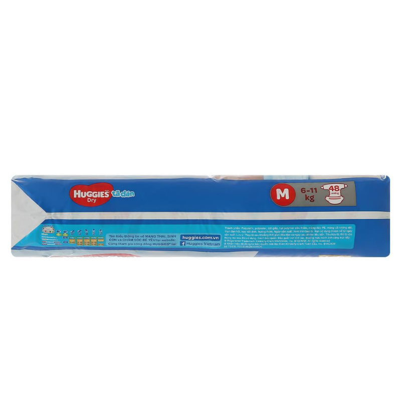 Tã dán Huggies Dry size M 48 miếng (cho bé 6 - 11kg)