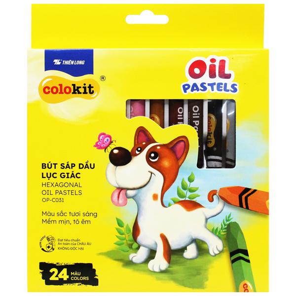 Hộp 24 Bút Sáp Dầu Lục Giác Hexagonal Oil Pastels - Colokit OP-C031