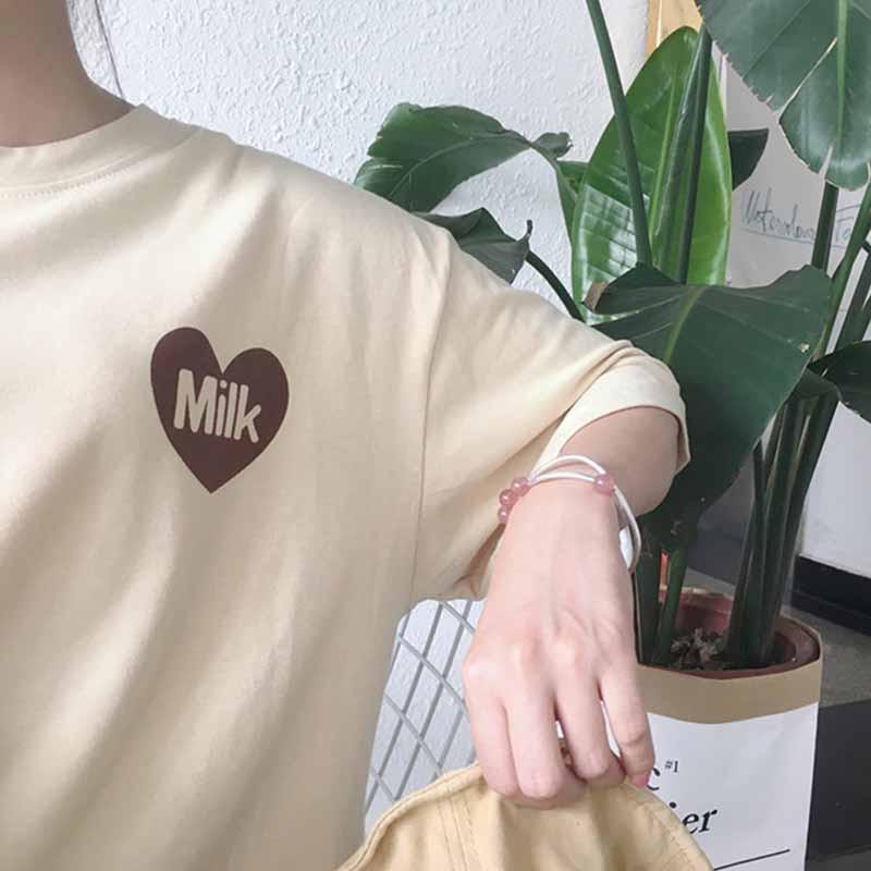 Áo Thun Nữ Ngắn Tay Cổ Tròn In Hoạt Hình