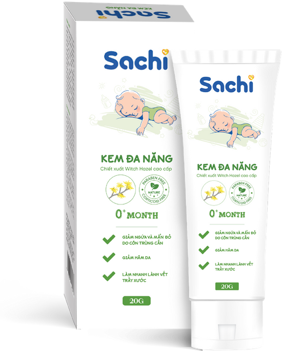 Gạc rơ lưỡi Sachi , Khăn lau hạ sốt 0m+ &amp; 3m+ SACHI , Nước tắm thảo dược Sachi , kem bôi đa năng sachi