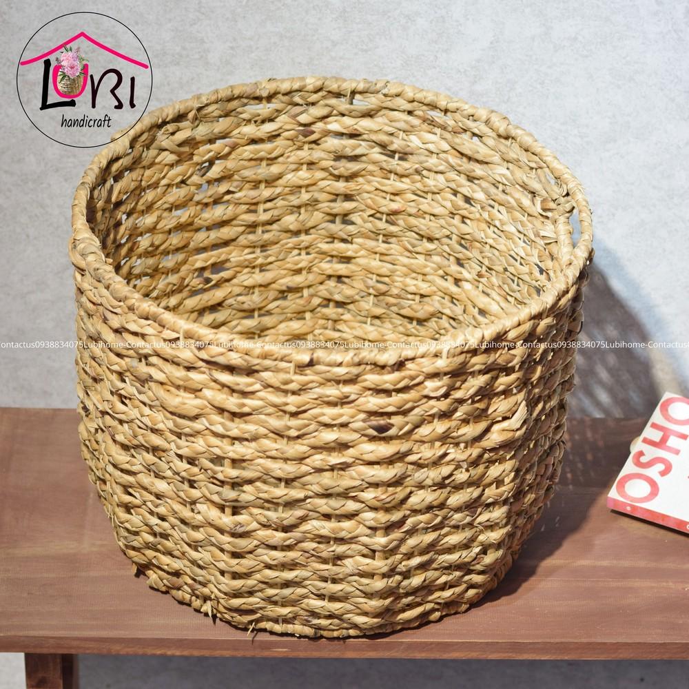 - Sọt đựng đồ lục bình hình tròn đan bím - đẹp, tinh tế