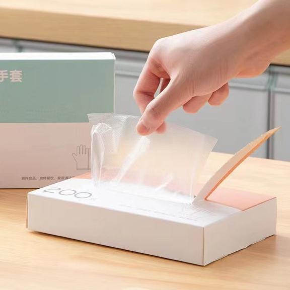 Găng tay dùng một lần chế biến thực phẩm dày trong suốt babo