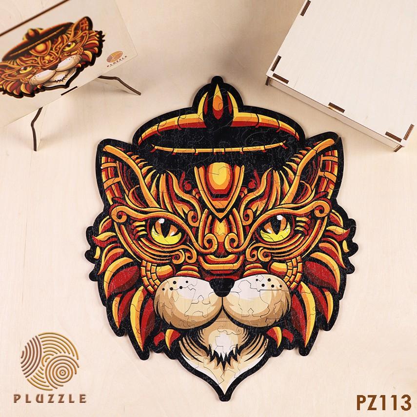 Bộ xếp hình gỗ đồ chơi puzzle ghép hình con vật độc đáo – Con Mèo Ai Cập - PZ113