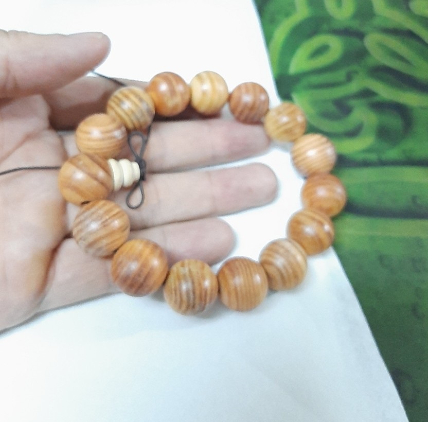 Vòng tay hạt gỗ may mắn size hạt 14 ly cá tính, bình an, thịnh vượng
