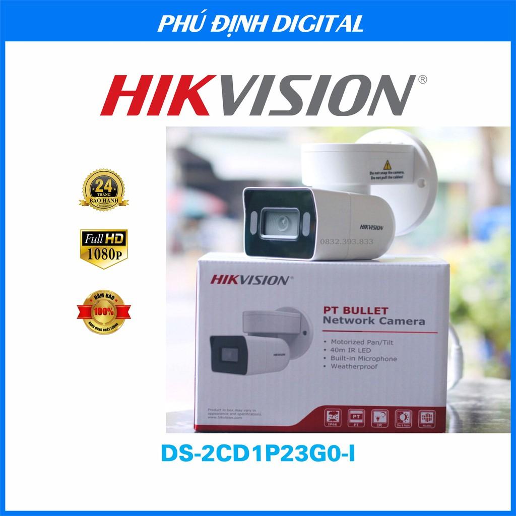 Camera IP Quay quét hình trụ 2MP kèm mic thu âm Hikvision mã DS-2CD1P23G0-I ,thế hệ mới - Hàng Chính Hãng