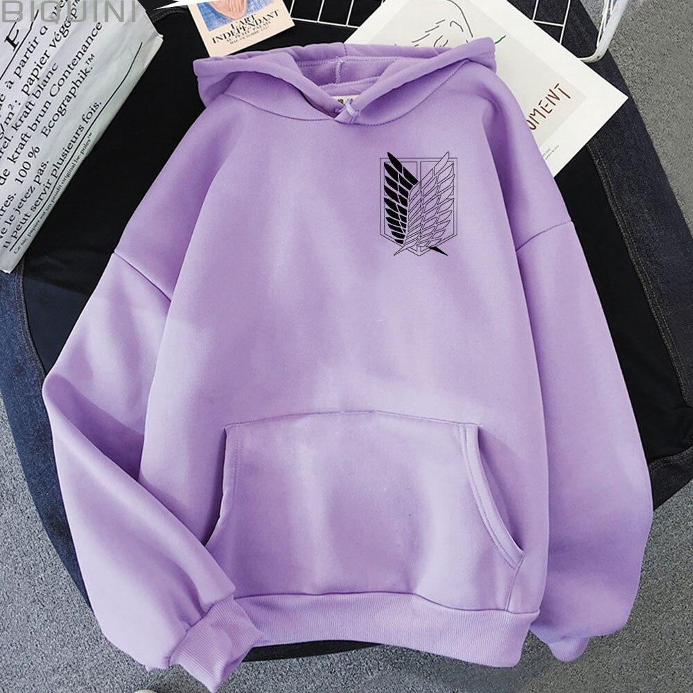 Áo Hoodie UNISEX Thể Thao Dày Chui Đầu Tay Dài In Họa Tiết Attack on Titan Đường Phố