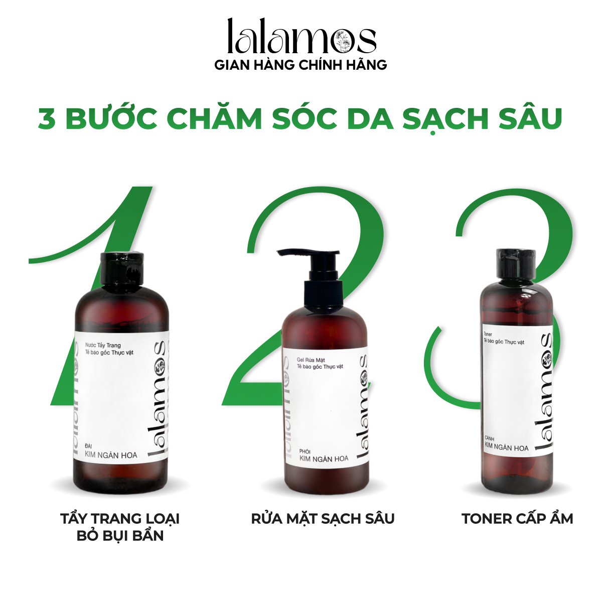 Toner Cánh Kim Ngân Hoa Lalamos Dưỡng Ẩm Và Se Khít Lỗ Chân Lông Mini Size - 50ml
