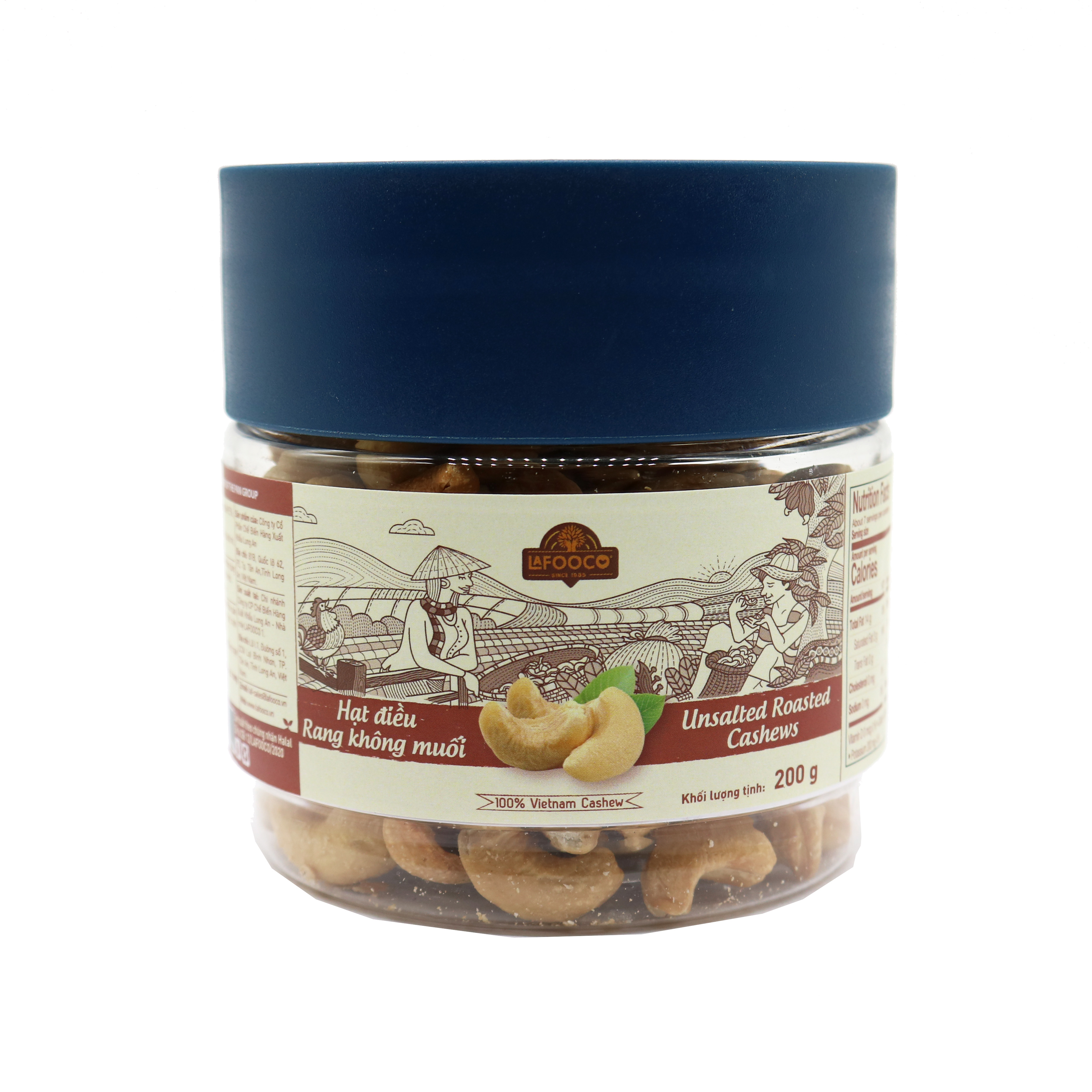 Hạt Điều Rang Không Muối 200g LAFOOCO Unsalted Roasted Cashew Nuts