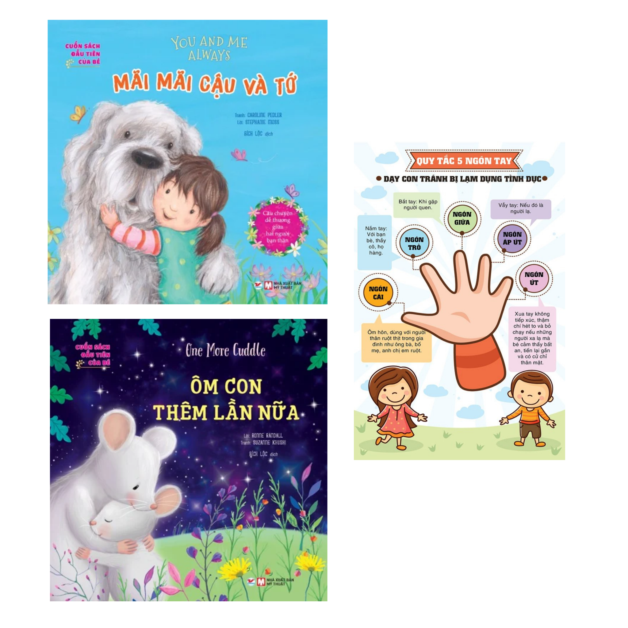 Combo sách Song Ngữ Cuốn Sách Đầu Tiên Của Bé :One More Cuddle - Ôm Con Thêm Lần Nữa+ You And Me Always - Mãi Mãi Cậu Và Tớ/ Giúp Bé Phát Triển Toàn Diện/Tặng Poster Đáng Yêu