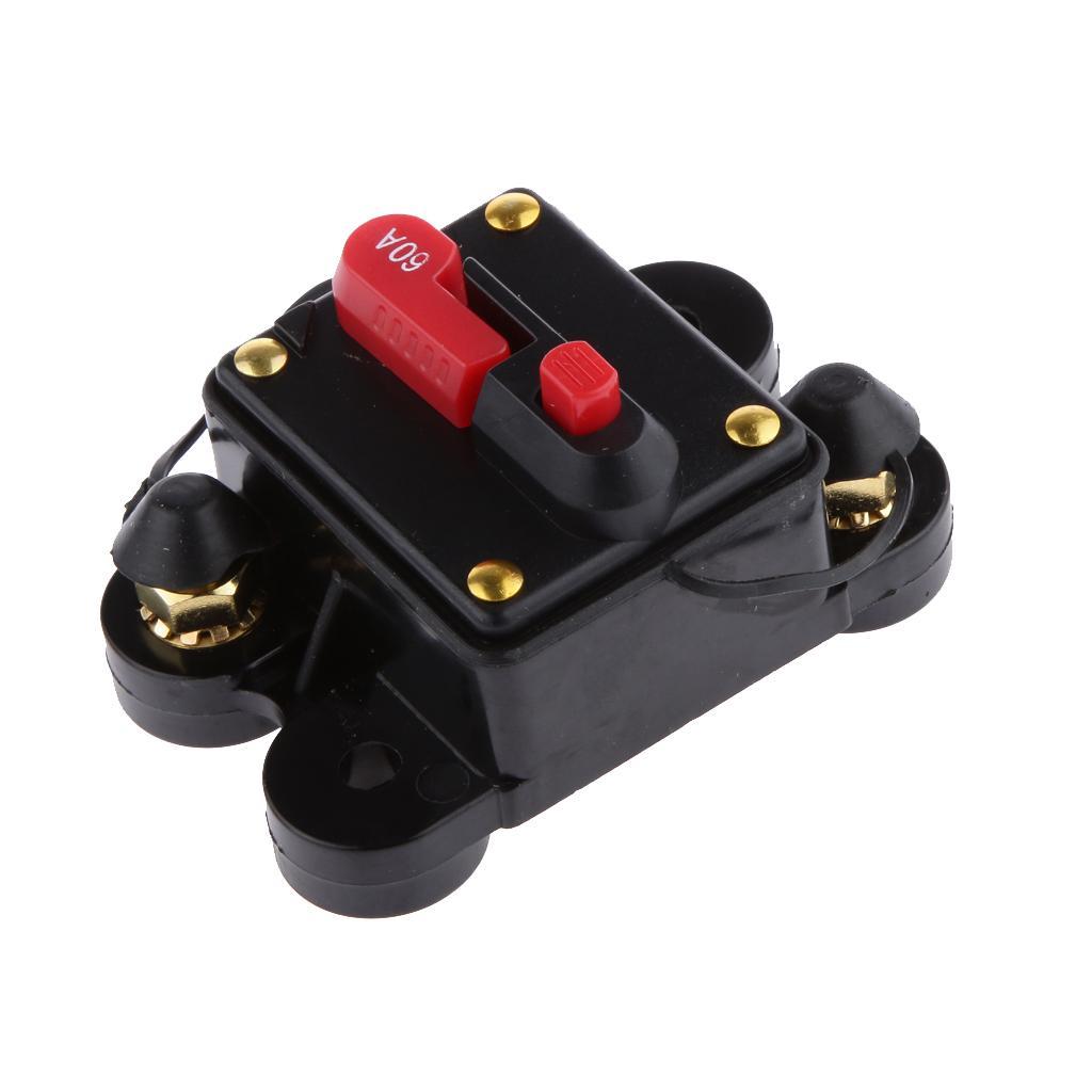 5xManual Reset Circuit Breaker 12v/24v Car Auto Boat Audio Fuse Holder 60A 02