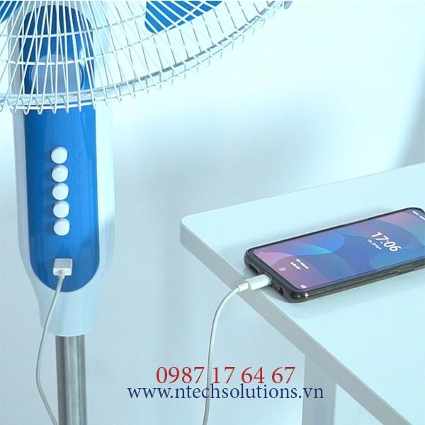 Quạt Đứng Tích Điện Năng Lượng Mặt Trời chính hãng Jindian công suất 25w -Mã JD188LL