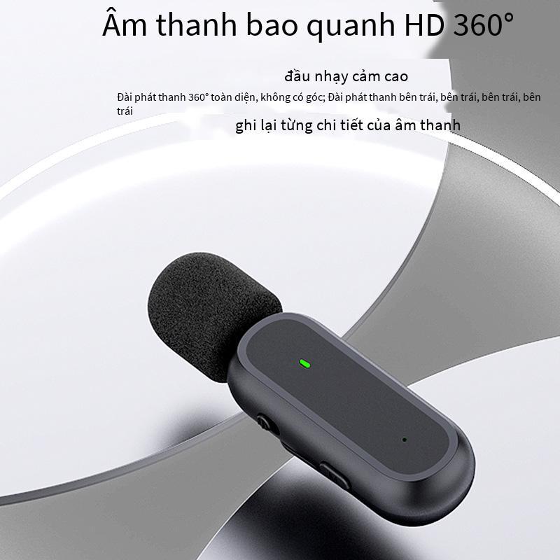 Giá ưu đãi nguồn hàng nhà máy Micro cài áo không dây 1 đổi 2 có ngăn sạc Micro thu âm phát sóng trực tiếp giảm ồn tự động K61