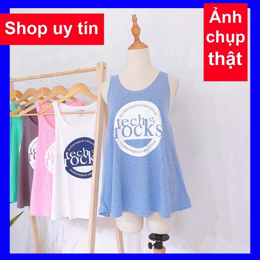 Áo 3 lỗ in logo chất thun cotton co giãn thấm hút mồ hôi freesize dưới 60kg