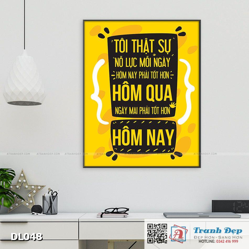 Tranh động lực trang trí văn phòng làm việc - Tôi thật sự nỗ lực mỗi ngày - DL048