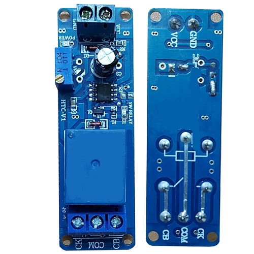 Mạch tạo thời gian trễ relay NE555 12Vdc - Mở trễ