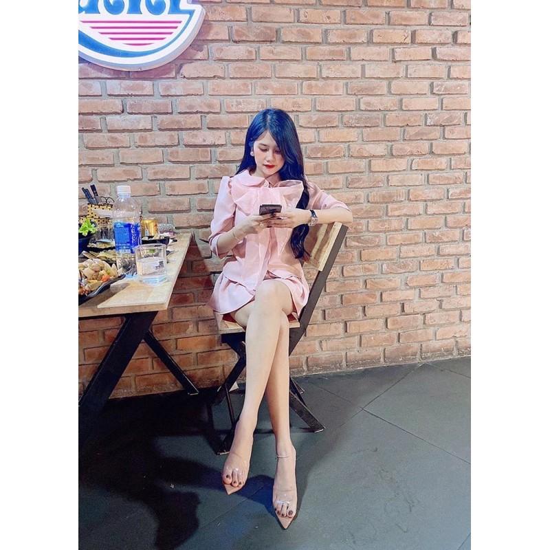 Guốc cao gót 9p gót nhọn quai bản trong mũi nhọn hot trend