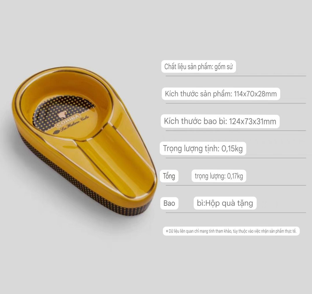 Gạt tàn sứ cigar ashtray chất liệu sứ sang trọng kiểu dáng caribe