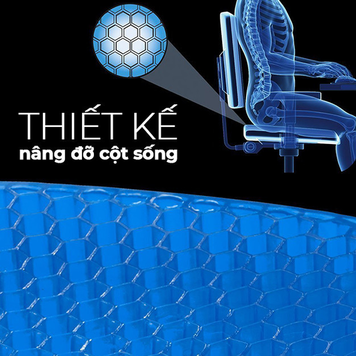 ĐỆM NGỒI 3D SILICON CAO CẤP THOÁNG KHÍ CHỐNG ĐAU MỎI
