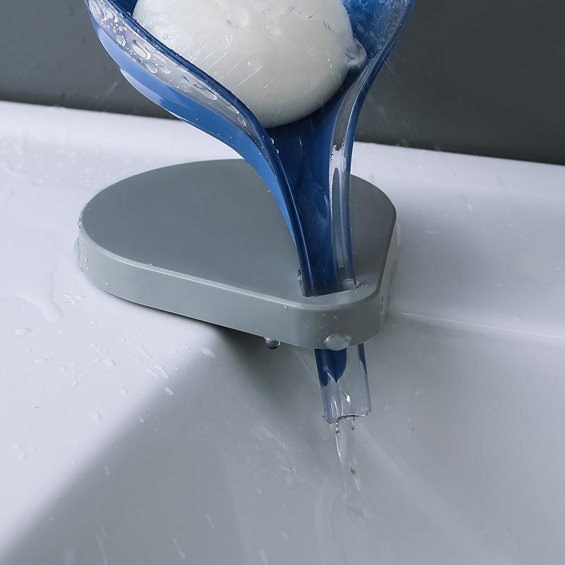 Creative Non Perforated Leaf Drain Rack Soap Box Toilet Suction Cup PlasticBathroom Kitchen Towel Storage Box