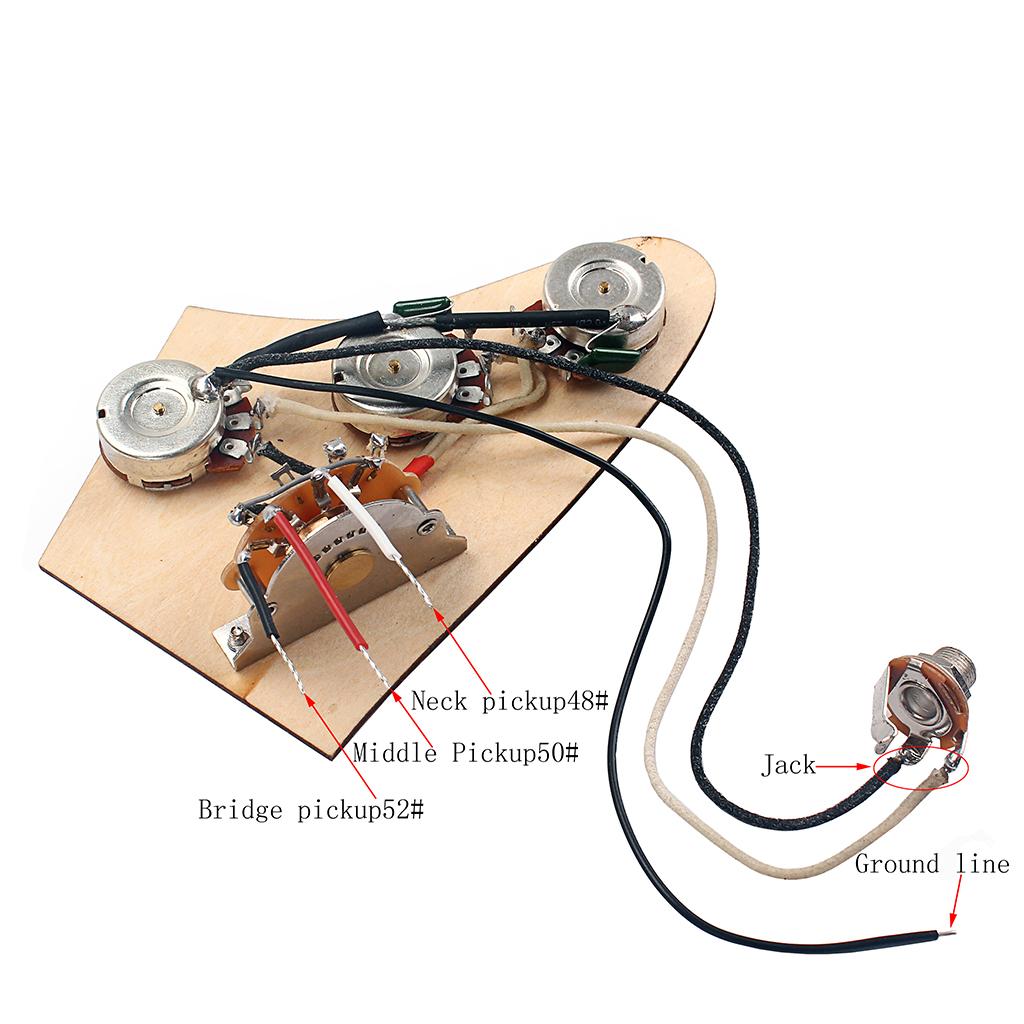 1 Pack Replacement Electric Guitar Wiring Harness Kit Plate