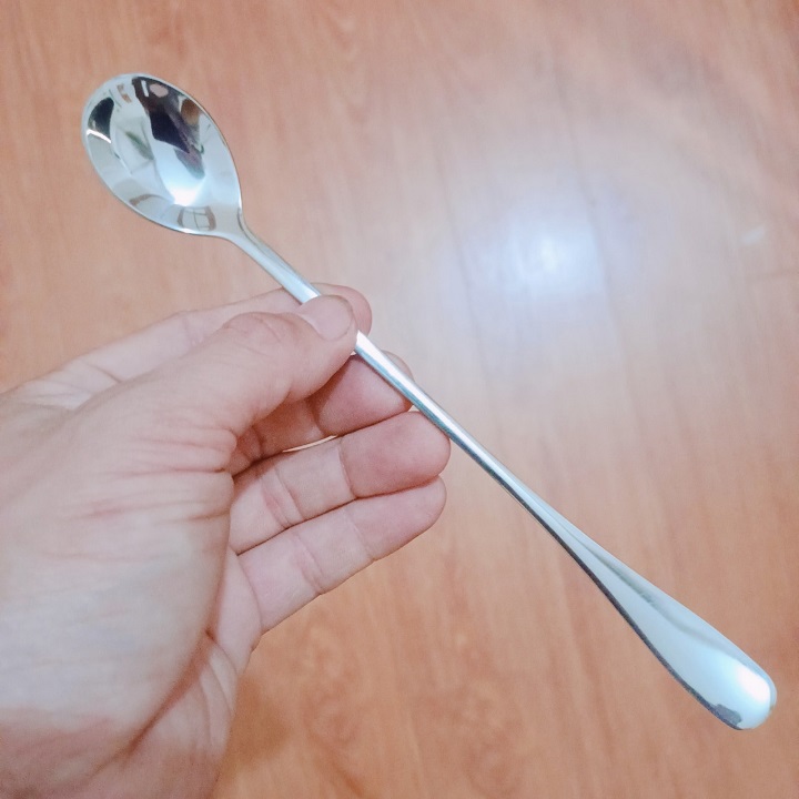 Thìa muỗng inox cán dài  uống sinh tố, trà chanh mẫu trơn không gỉ cao cấp