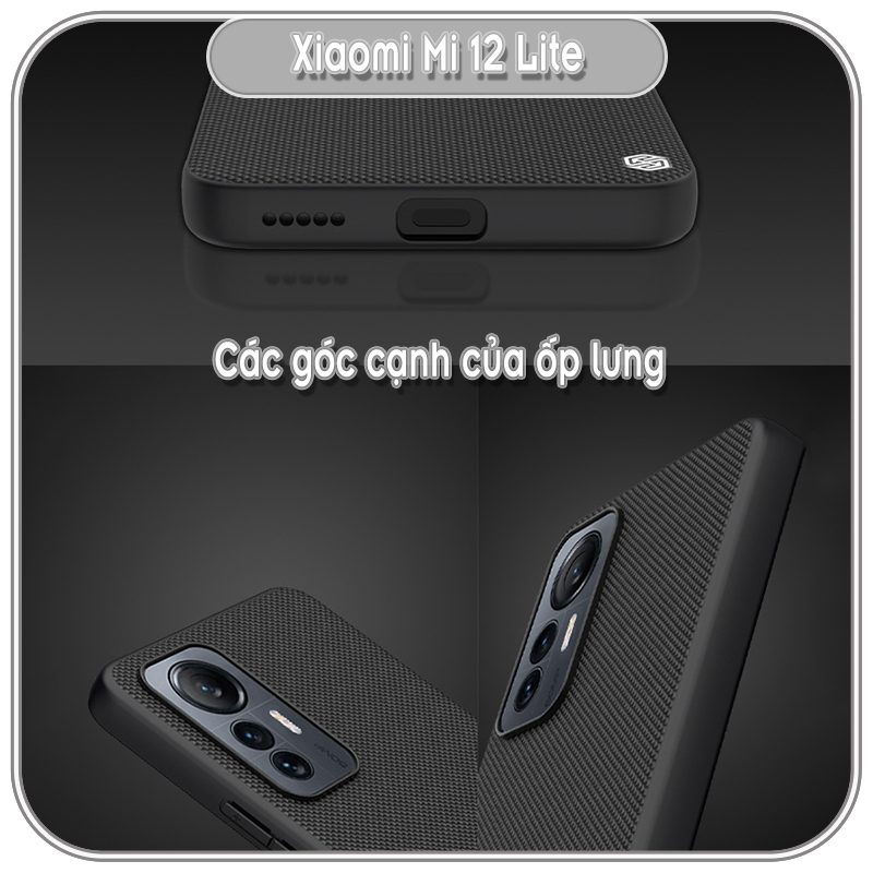 Ốp lưng cho Xiaomi 12 Lite 5G - NE mặt lưng Vải Nillkin viền nhựa TPU dẻo - hàng nhập khẩu
